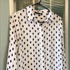 Long sleeve silk blouse